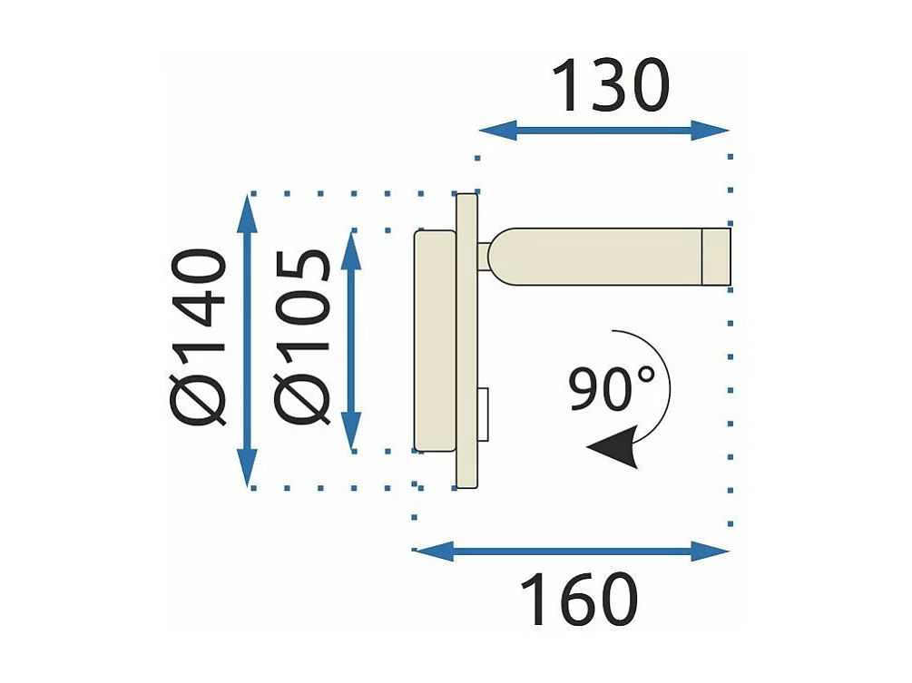 Applique Murale Toolight App1614-1W Black