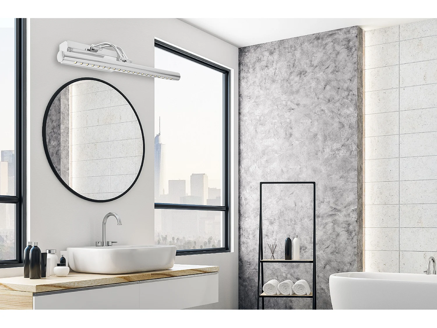 Applique Murale Toolight Led App364-1W 40Cm Chrome