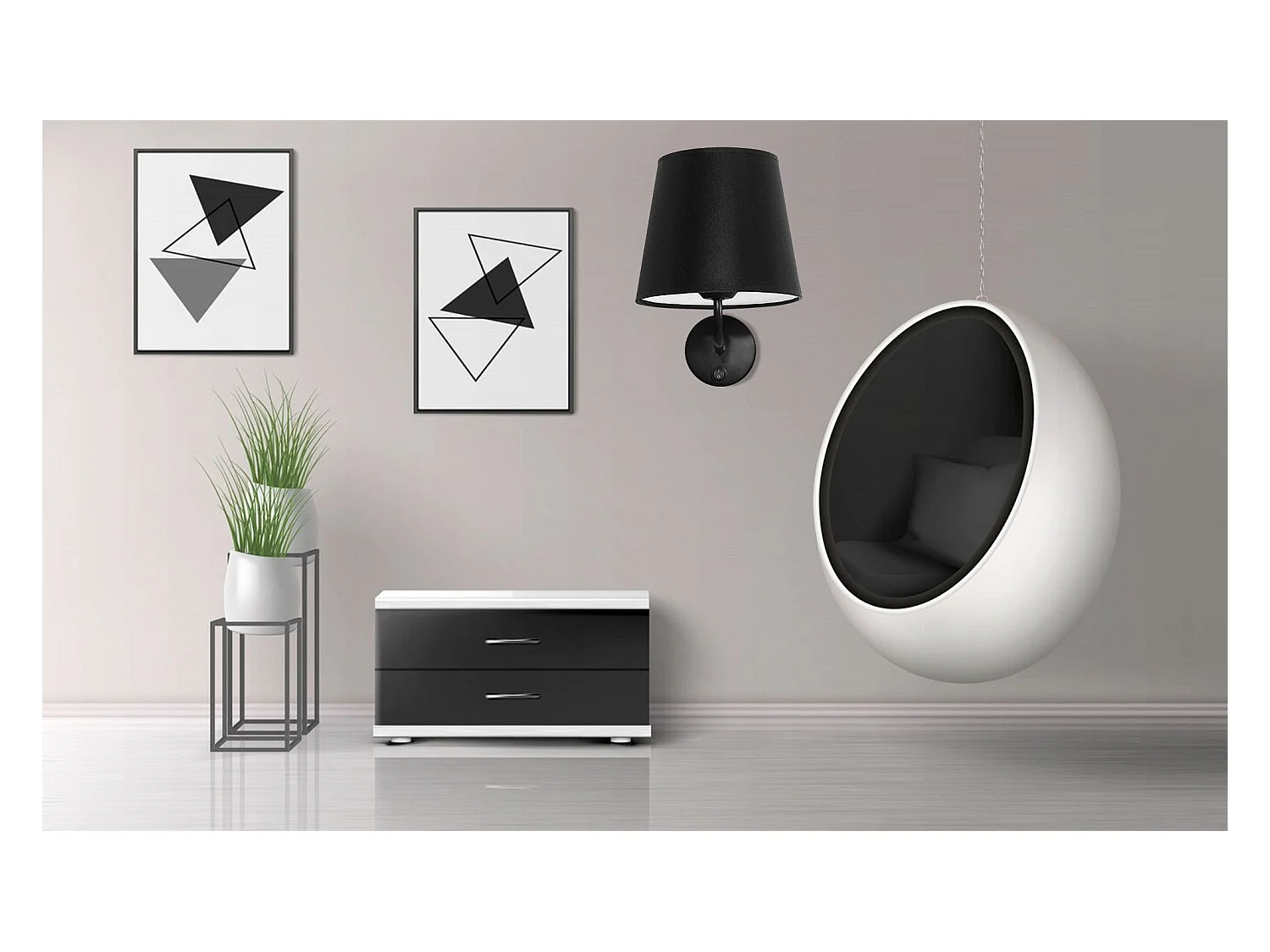 Applique Murale Toolight App1612-1W Black