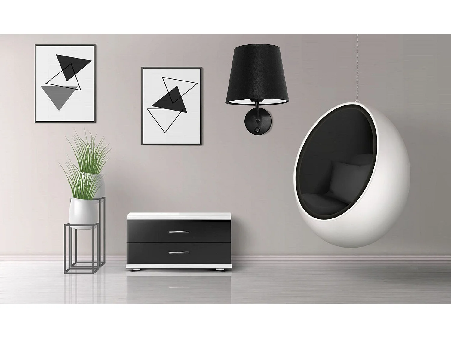 Applique Murale Toolight App1612-1W Black