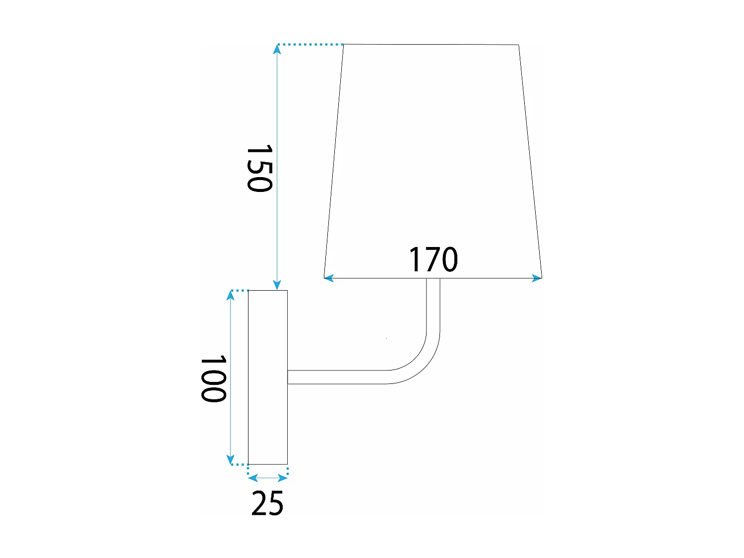 Applique Murale Toolight App1612-1W Black