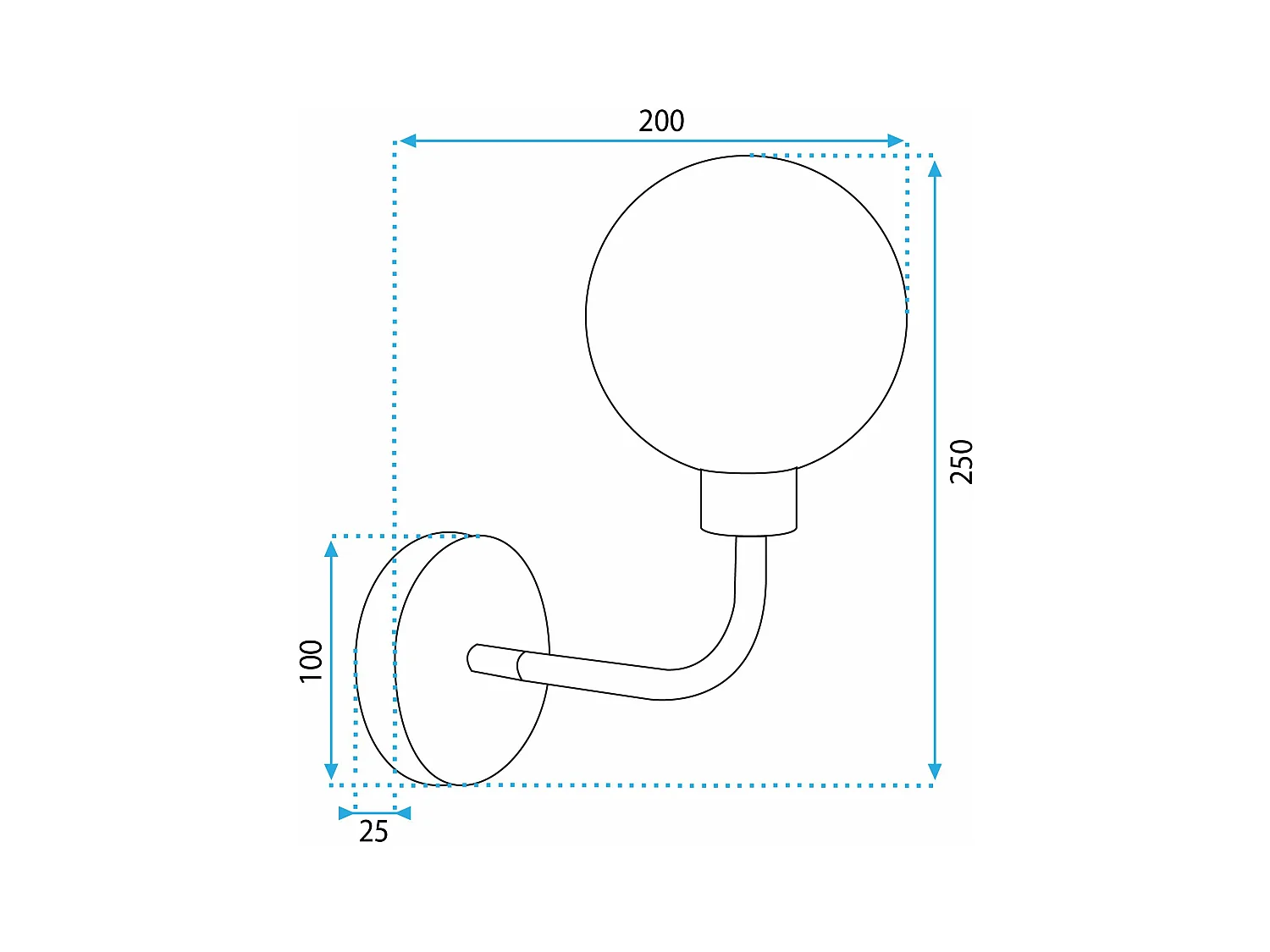 Applique Murale Toolight App1301-1W Black