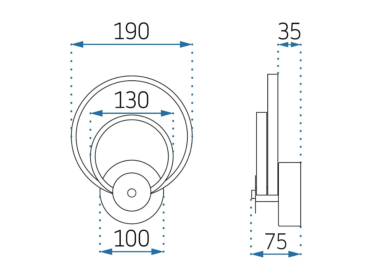 Lámpara De Pared Toolight App1042-W Black