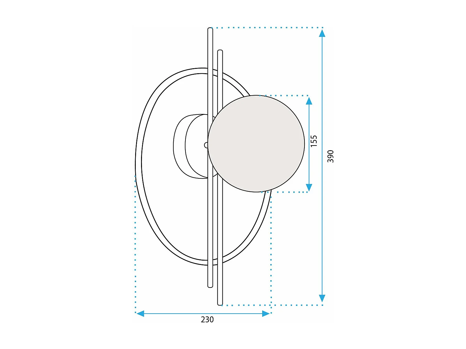 Lámpara De Pared Toolight App1435-W Black