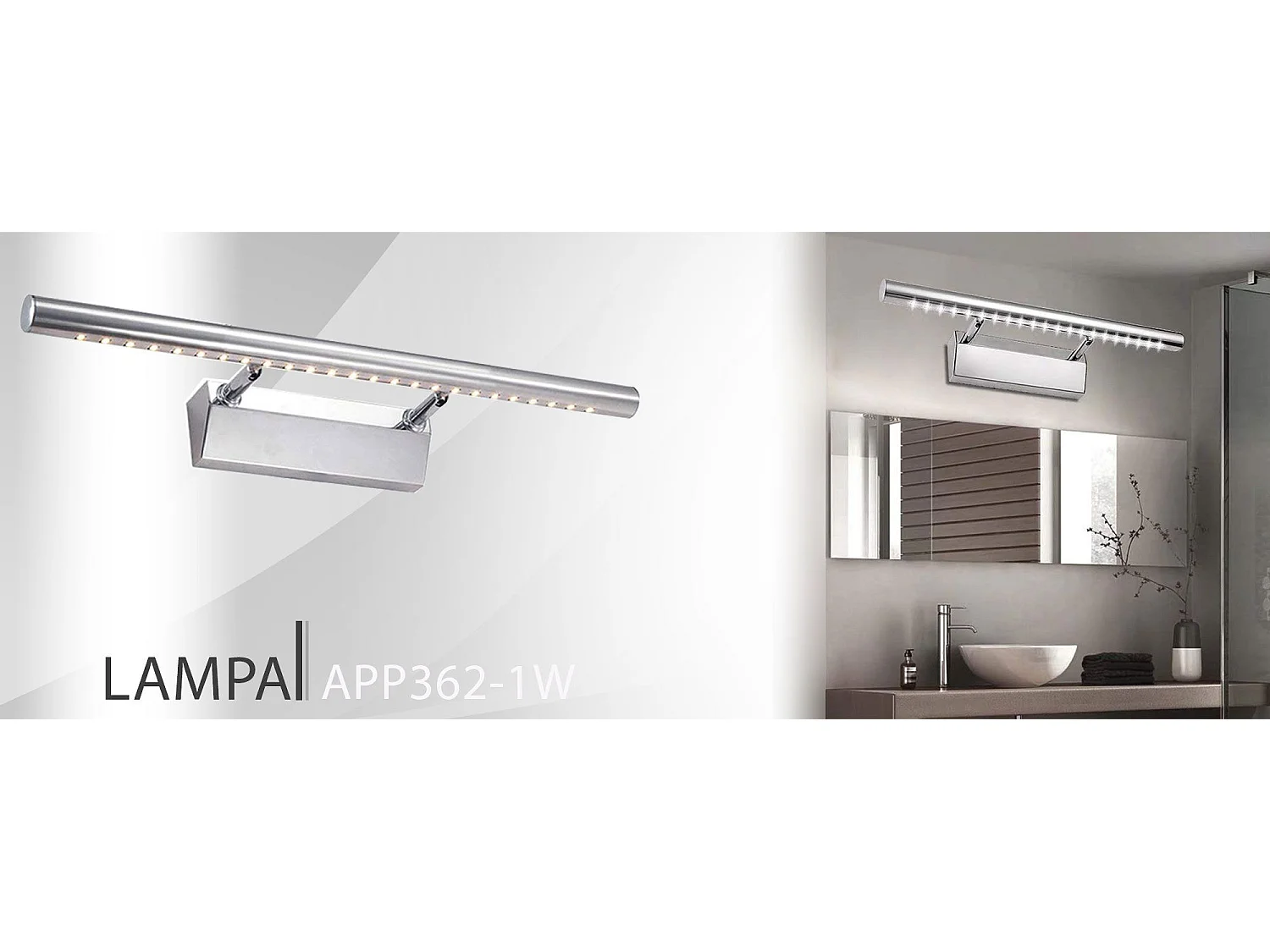Applique Murale Toolight Led App362-1W 55Cm Chrome