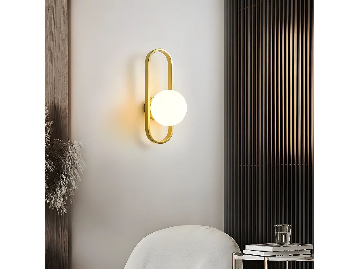 Lâmpada De Parede Toolight App1756-1W Brush Gold White