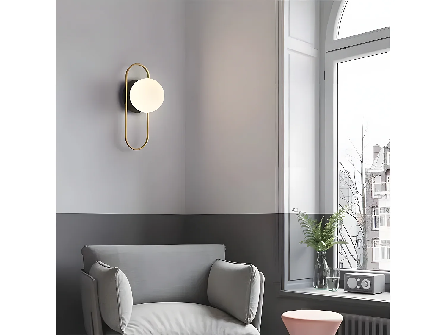 Lâmpada De Parede Toolight App1756-1W Brush Gold White