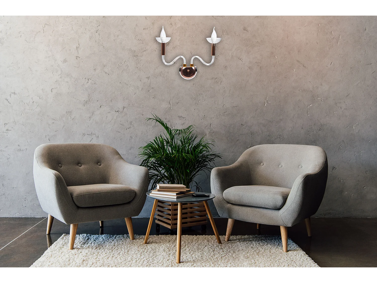 Applique Murale Toolight App1082-2W Transparent