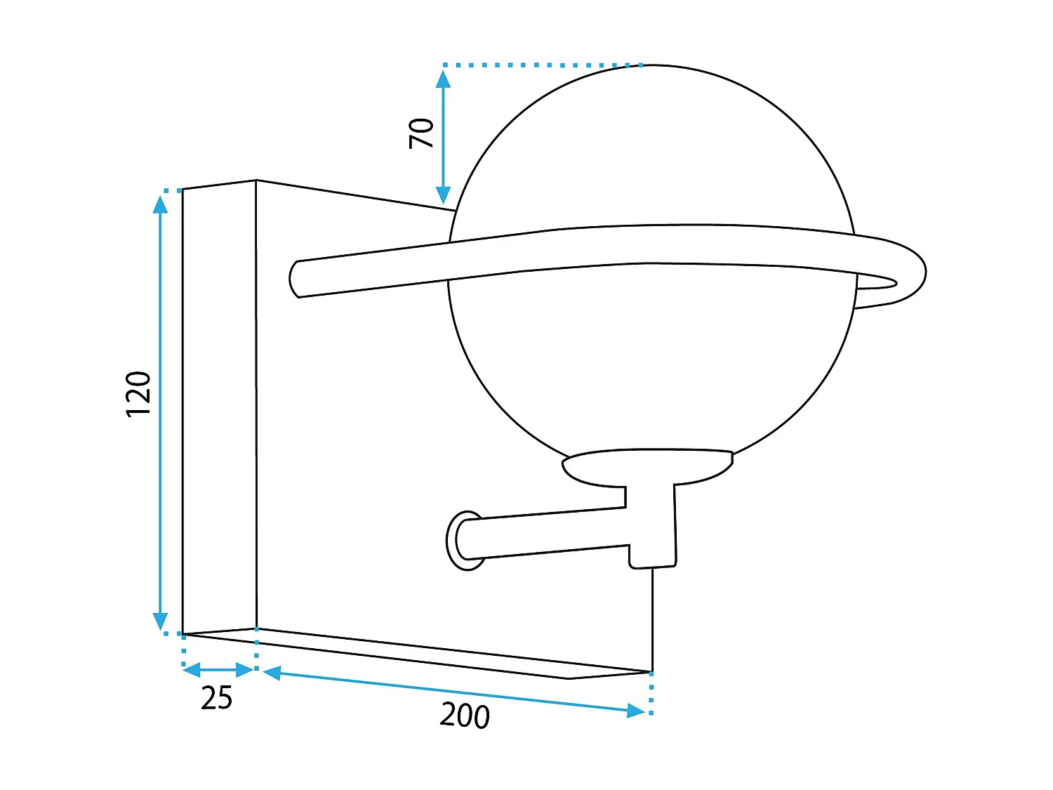 Applique Murale Toolight App1300-1W Black