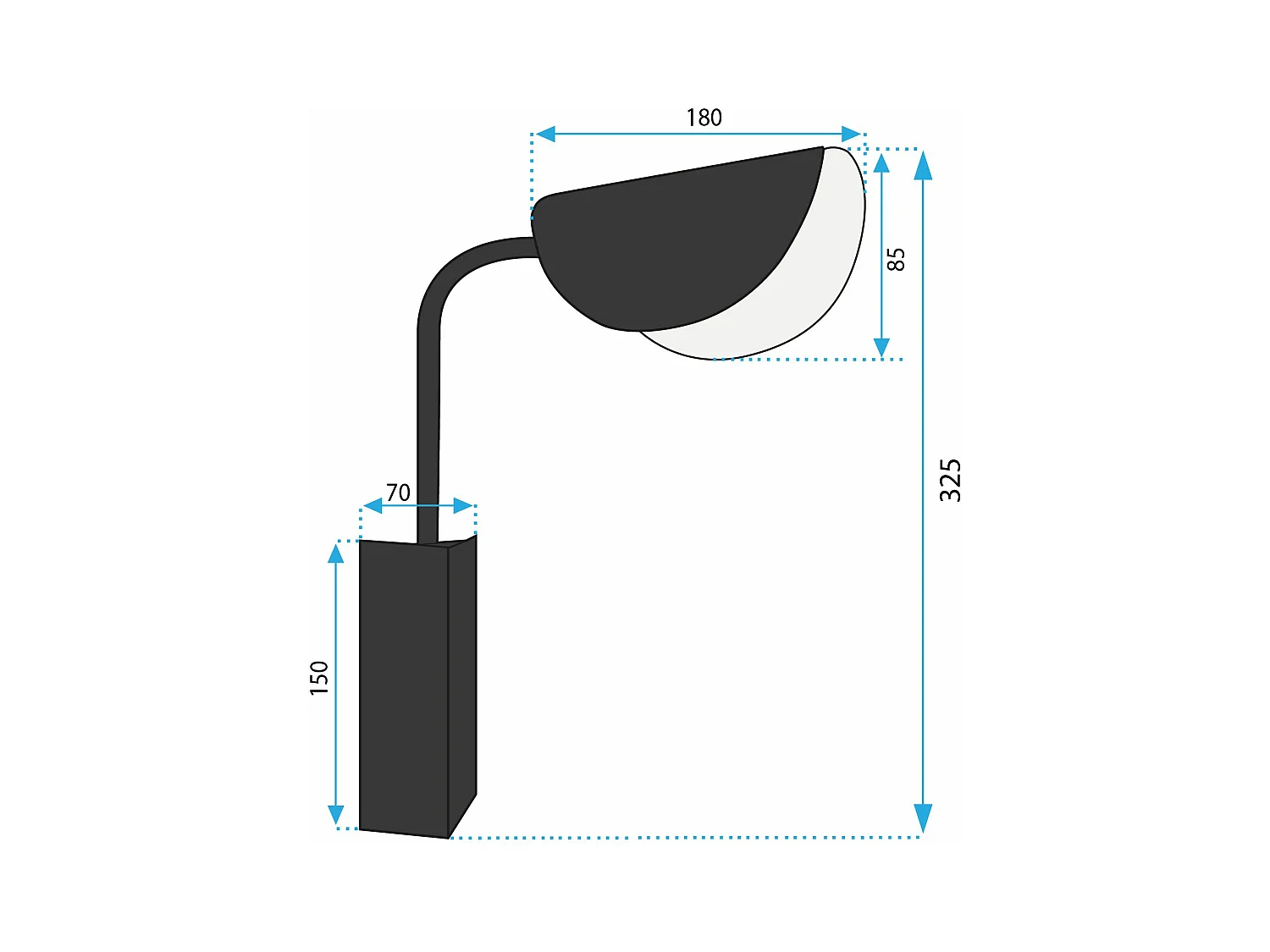 Applique Murale Toolight App1262-1W Black
