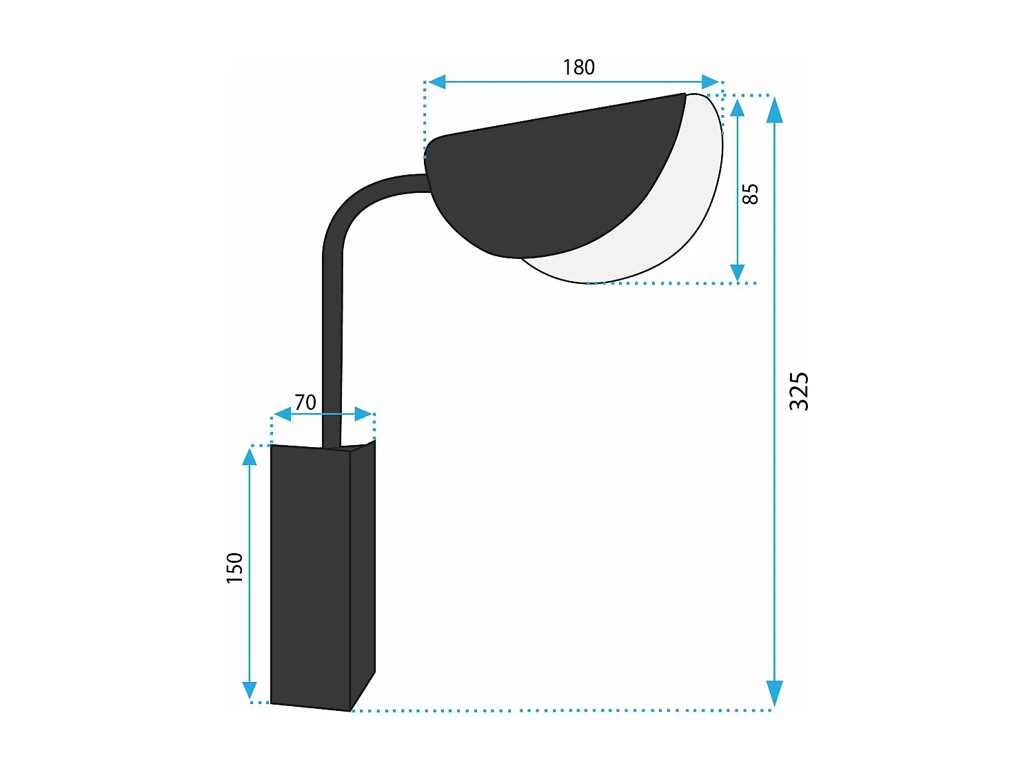 Lâmpada De Parede Toolight App1262-1W Black