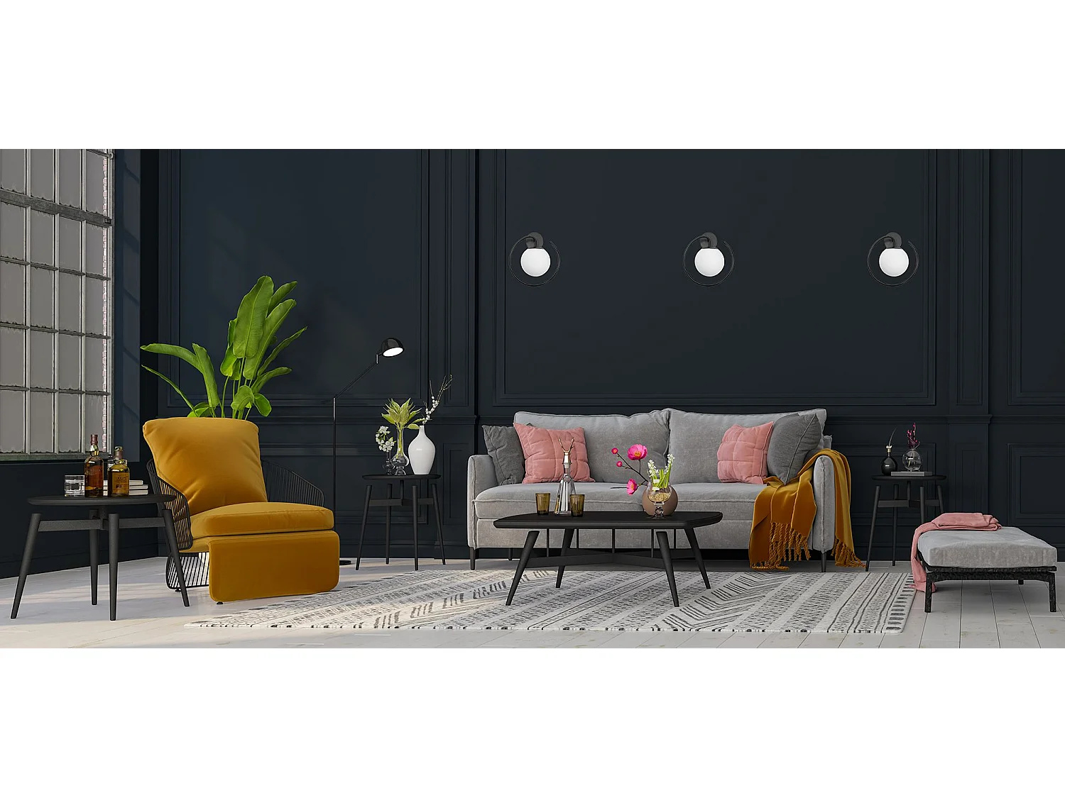 Applique Murale Toolight App1152-1W Black