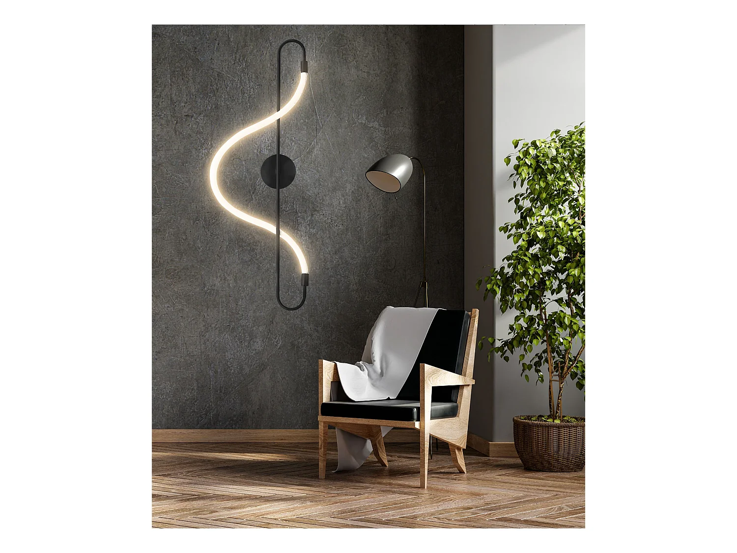Applique Murale Toolight Led App857-W Long Black