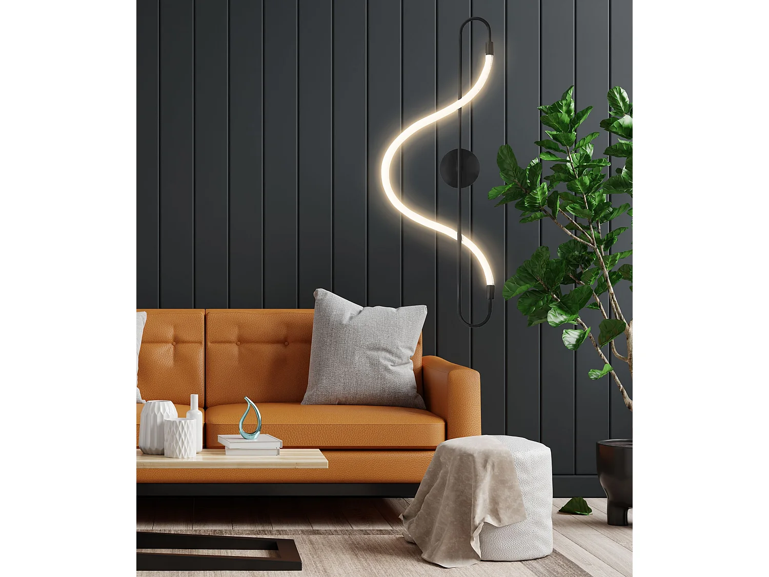Applique Murale Toolight Led App857-W Long Black