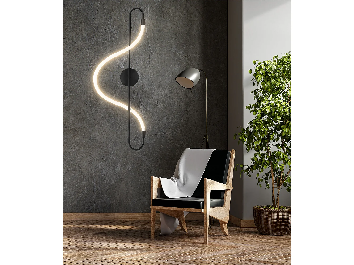 Applique Murale Toolight Led App857-W Long Black