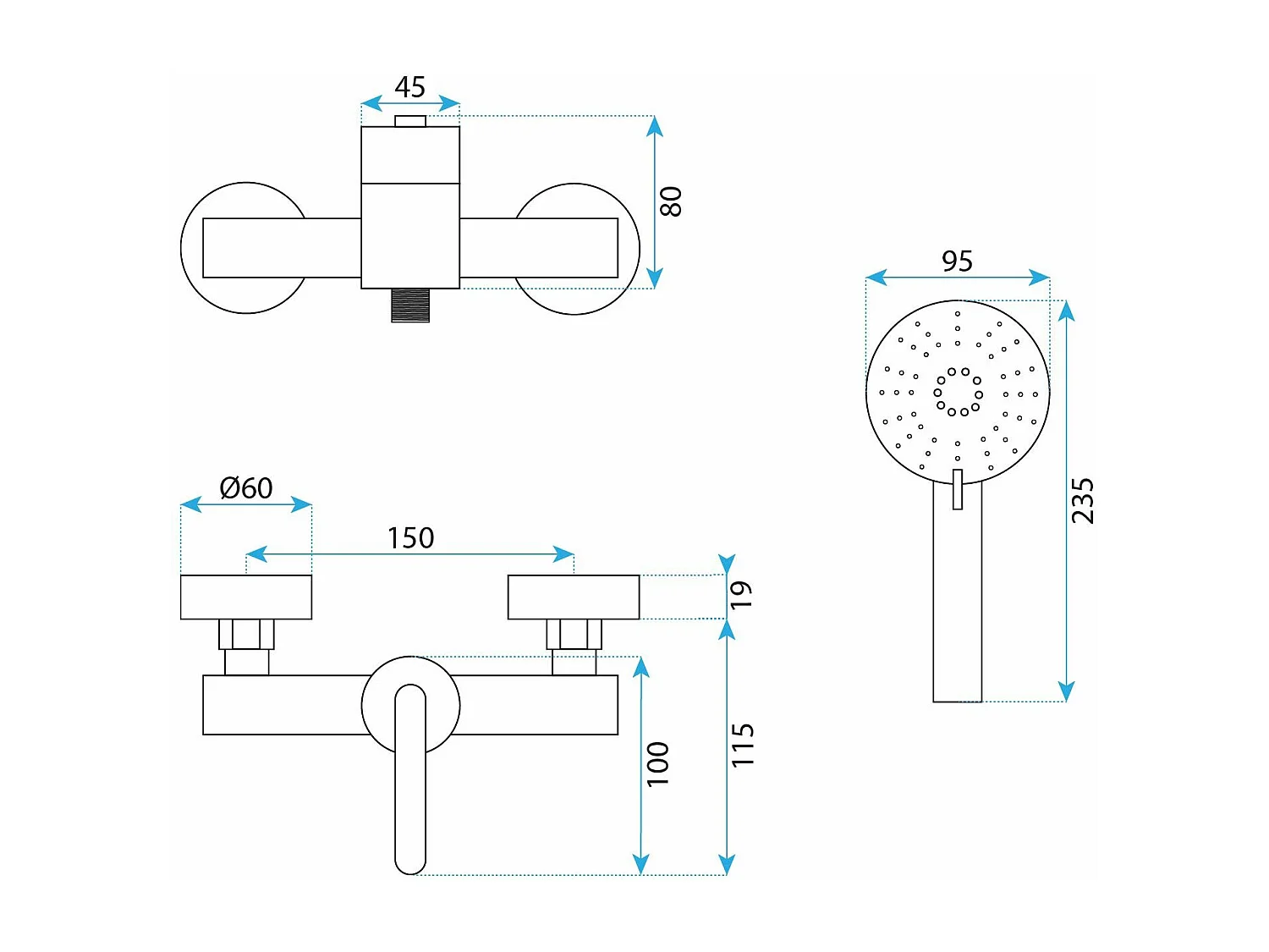 Duscharmatur Rea Ontario Js-11804Bg Brush Gold