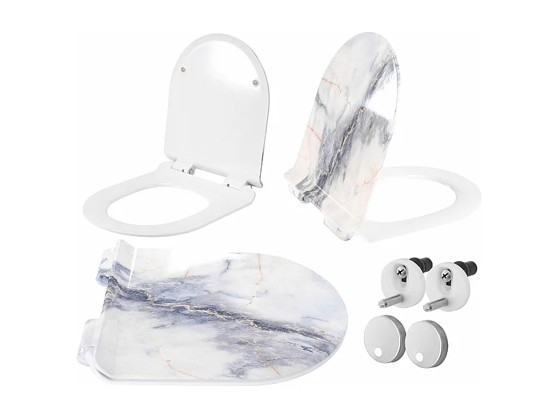 Toilettensitz Rea C003 Granit Shiny Duroplast/Slim/Zm White