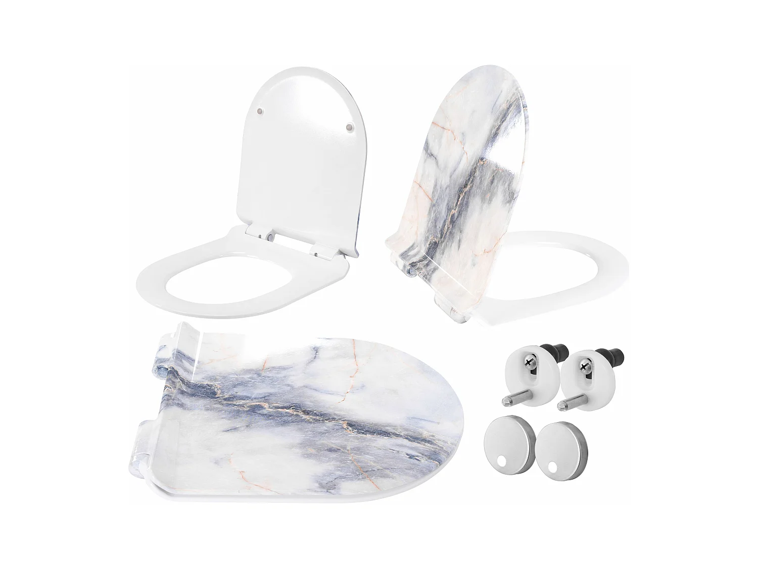 Abattant Rea C003 Granit Shiny Duroplast/Slim/Zm White