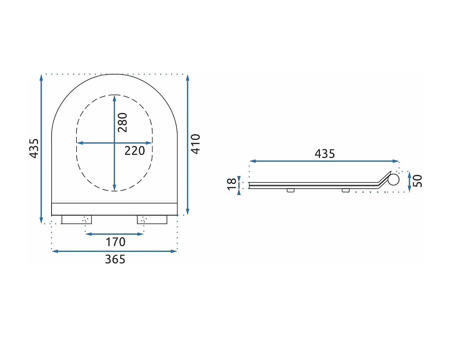 Toiletzitting Rea C003 Granit Shiny Duroplast/Slim/Zm White
