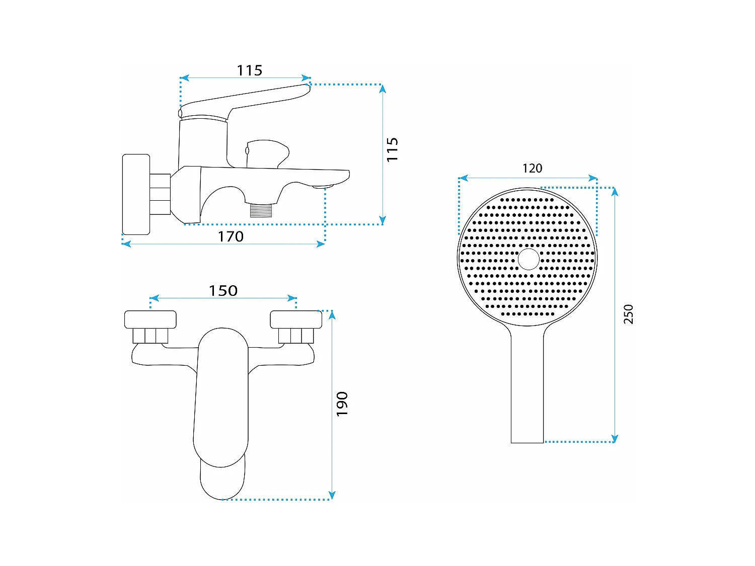 Wannenarmatur Rea Marco Titanium