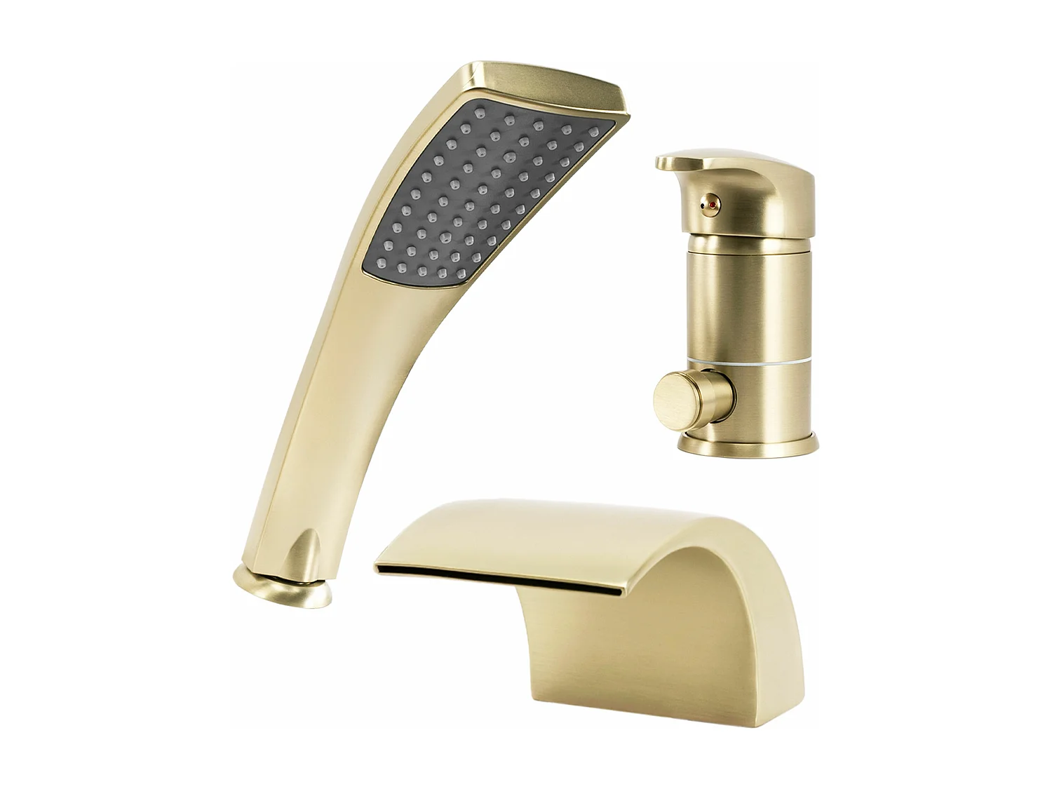 Bathtub De Piso Rea Riven Brush Gold