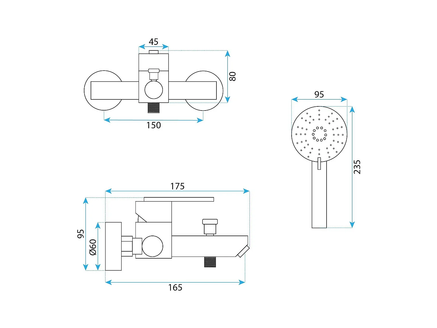 Badmengkraan Rea Ontario Js-11803B Black
