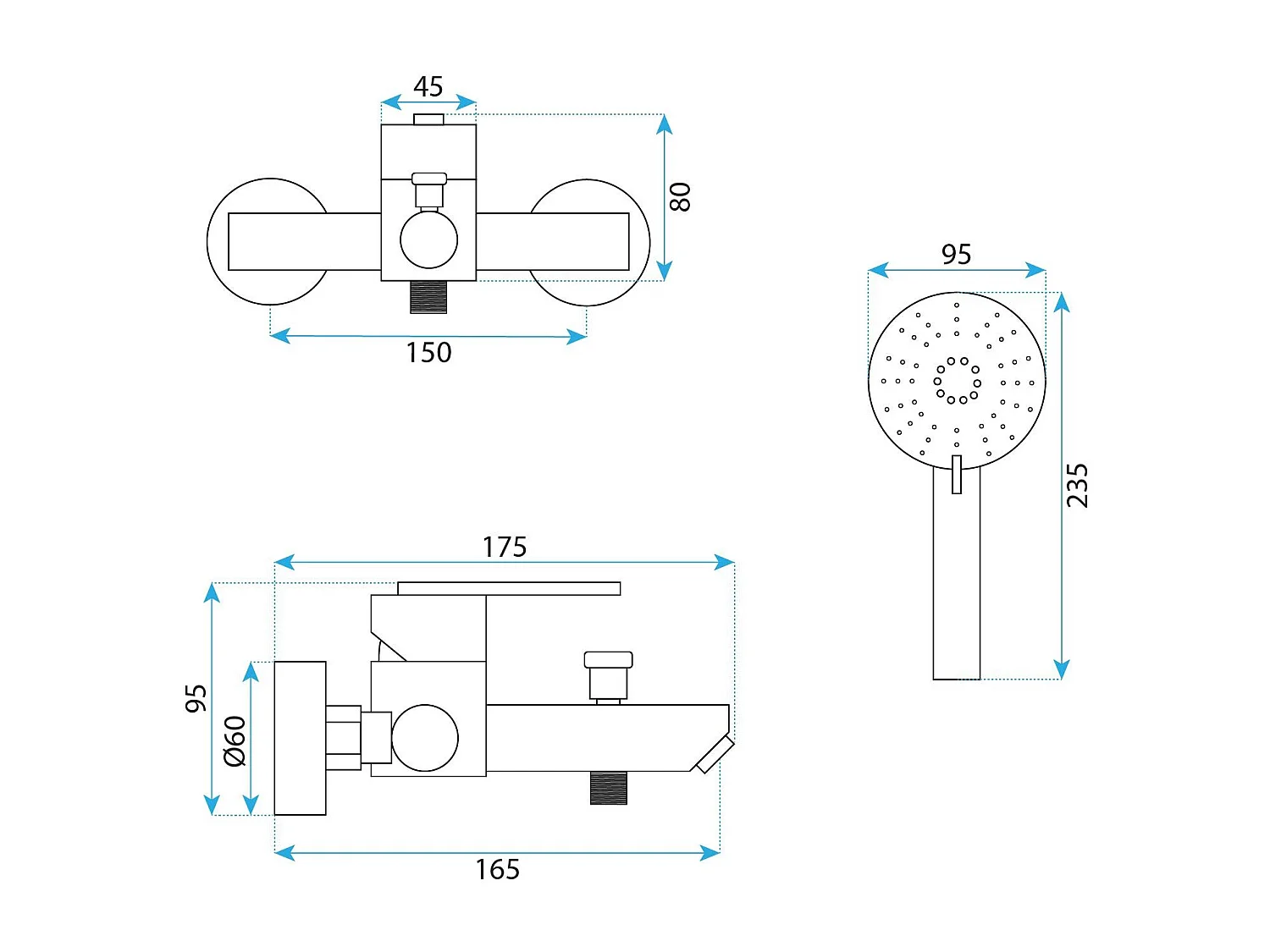 Badmengkraan Rea Ontario Js-11803B Black