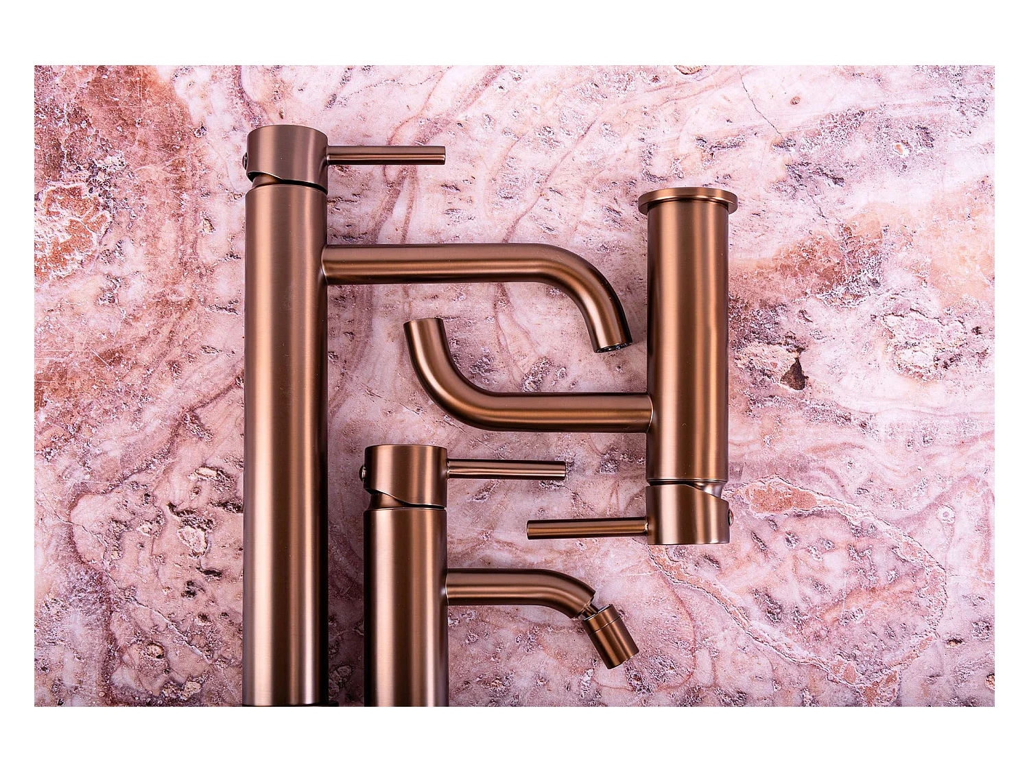 Robinet De Lavabo Rea Lungo Low Brush Copper