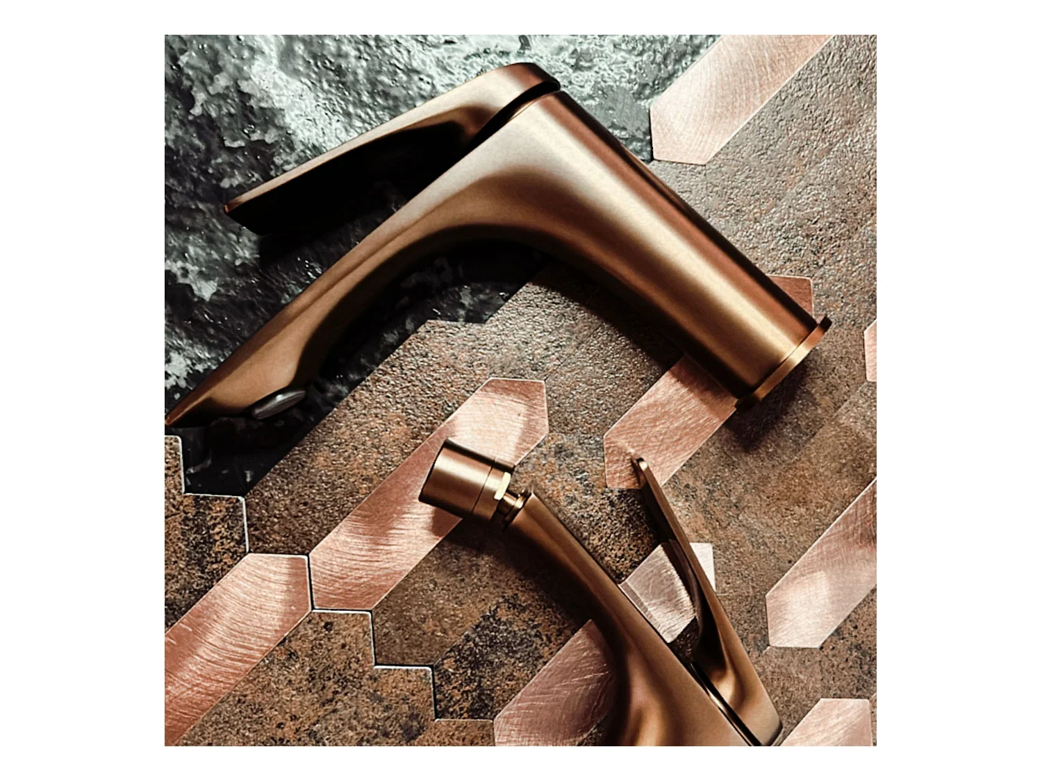 Wastafelkraan Rea Avalon Low Brush Copper