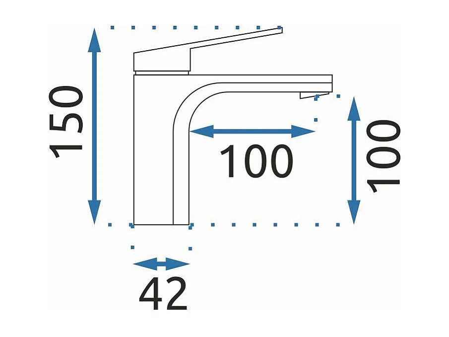 Robinet De Lavabo Rea Marco Low Titanium