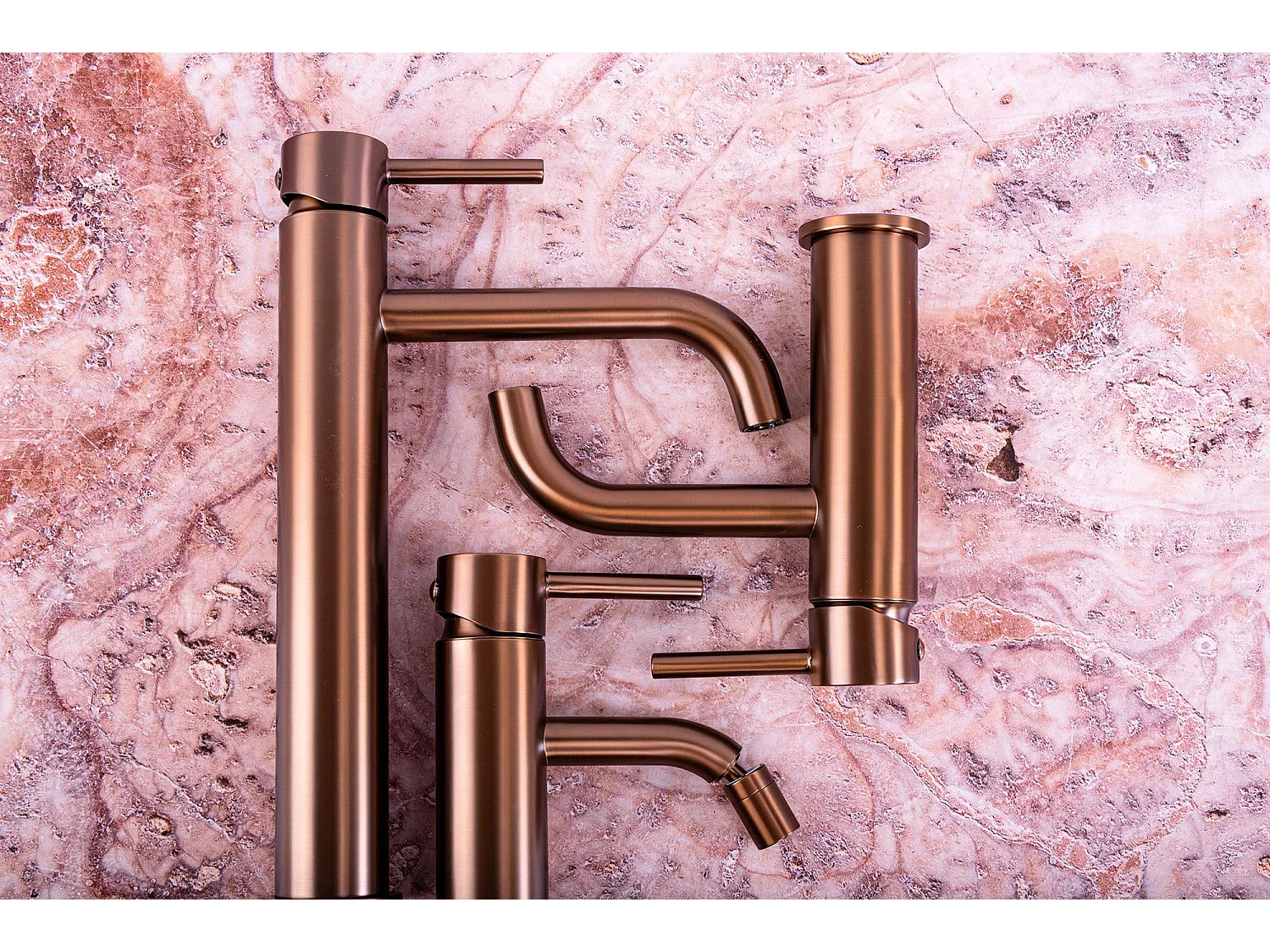 Wastafelkraan Rea Lungo High Brush Copper