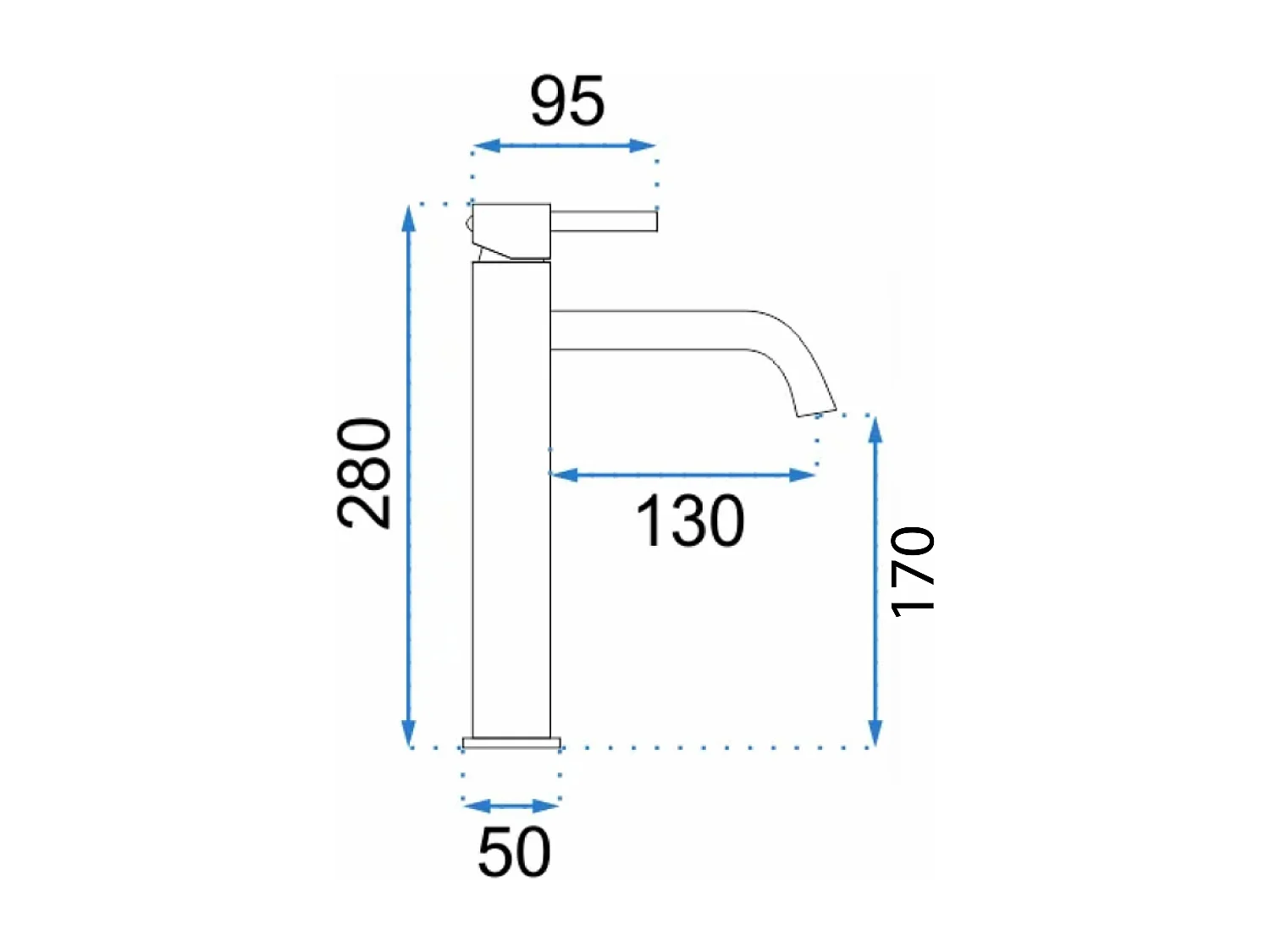 Wastafelkraan Rea Lungo High Brush Copper