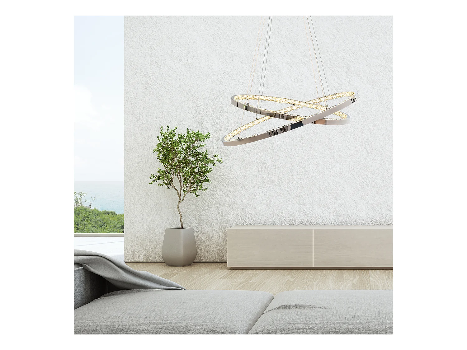 Hanglamp Toolight Led App771-3Cp Light Grey