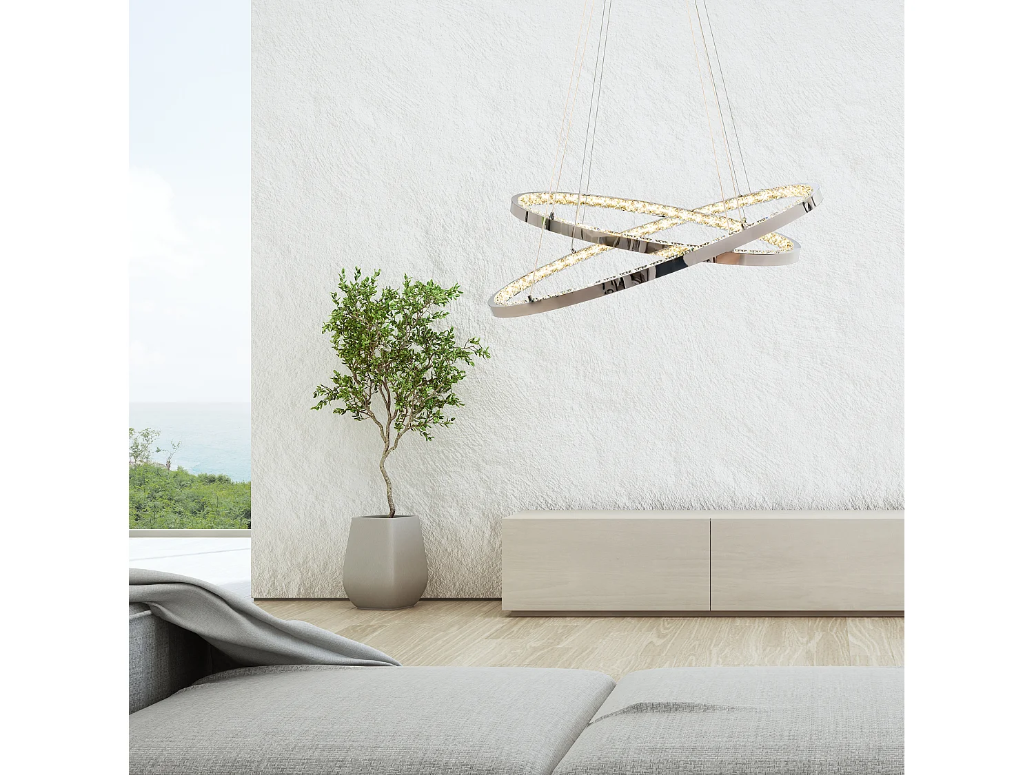 Hanglamp Toolight Led App771-3Cp Light Grey