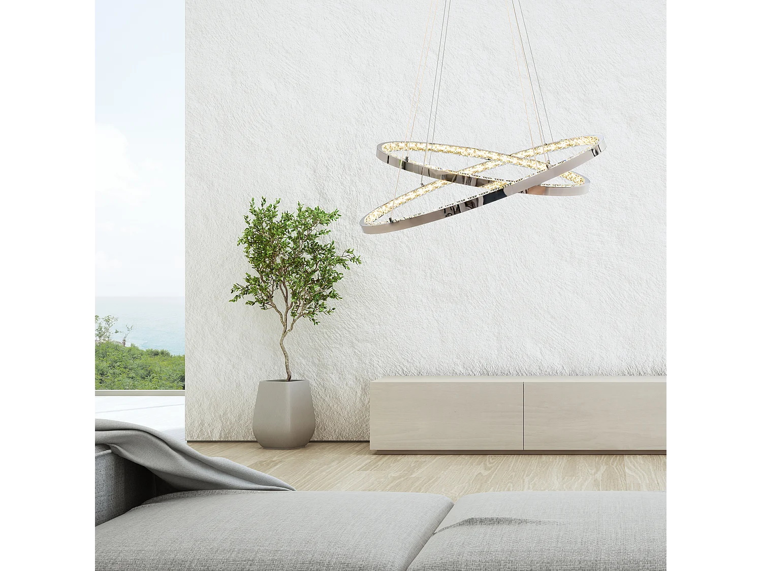 Candeeiro Suspenso Toolight Led App771-3Cp Light Grey