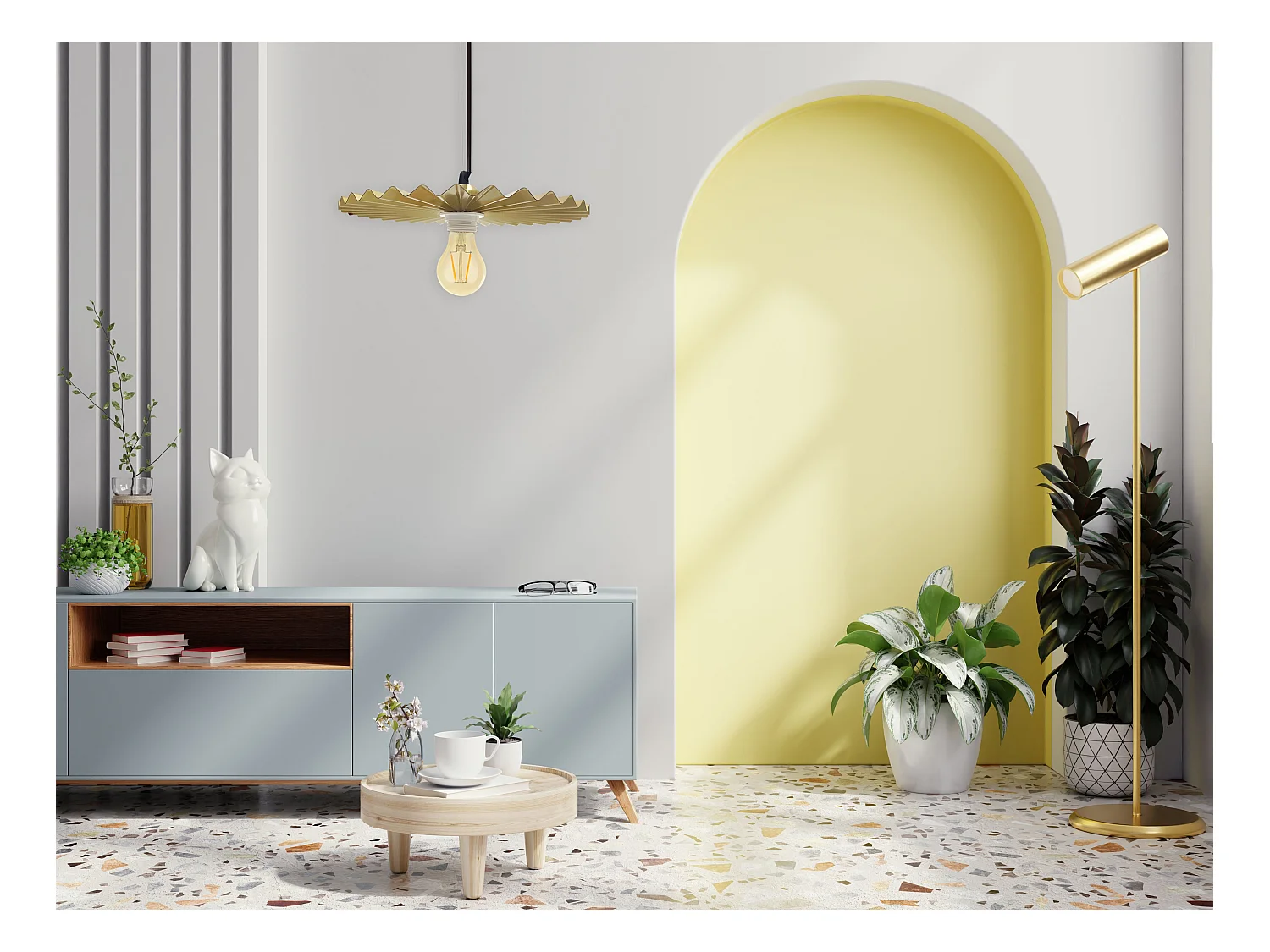 Lampe Suspendue Toolight App1454-1Cp 30Cm Brush Gold