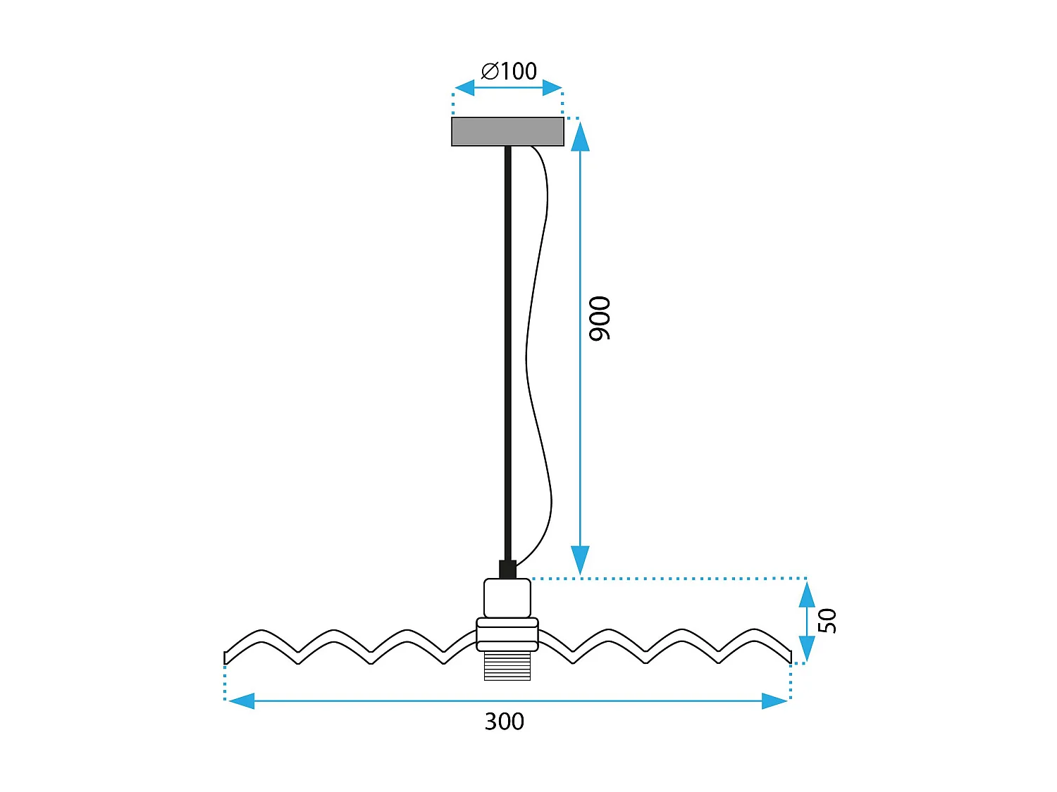 Lampe Suspendue Toolight App1454-1Cp 30Cm Brush Gold