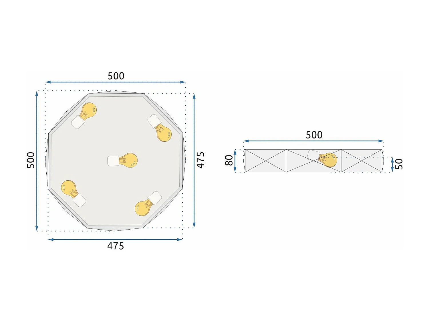 Lampe Toolight App863-C Diamond 50Cm Black