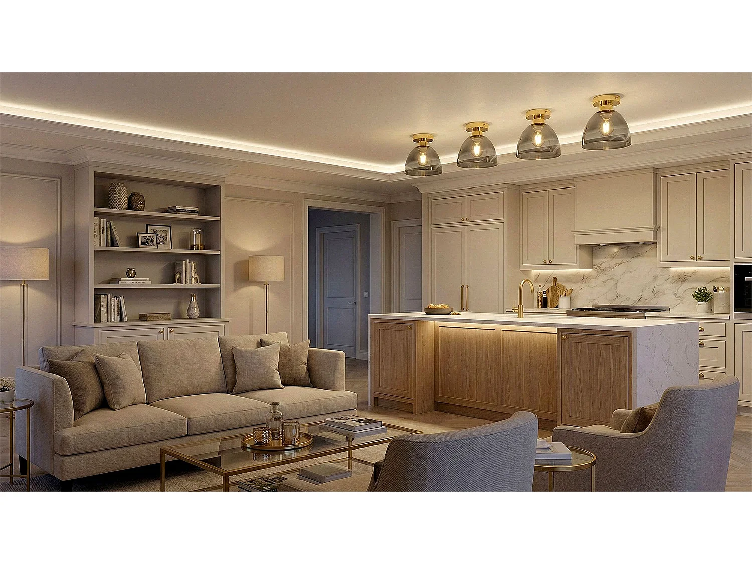 Lampada Da Soffitto Toolight App1302-1C Gold