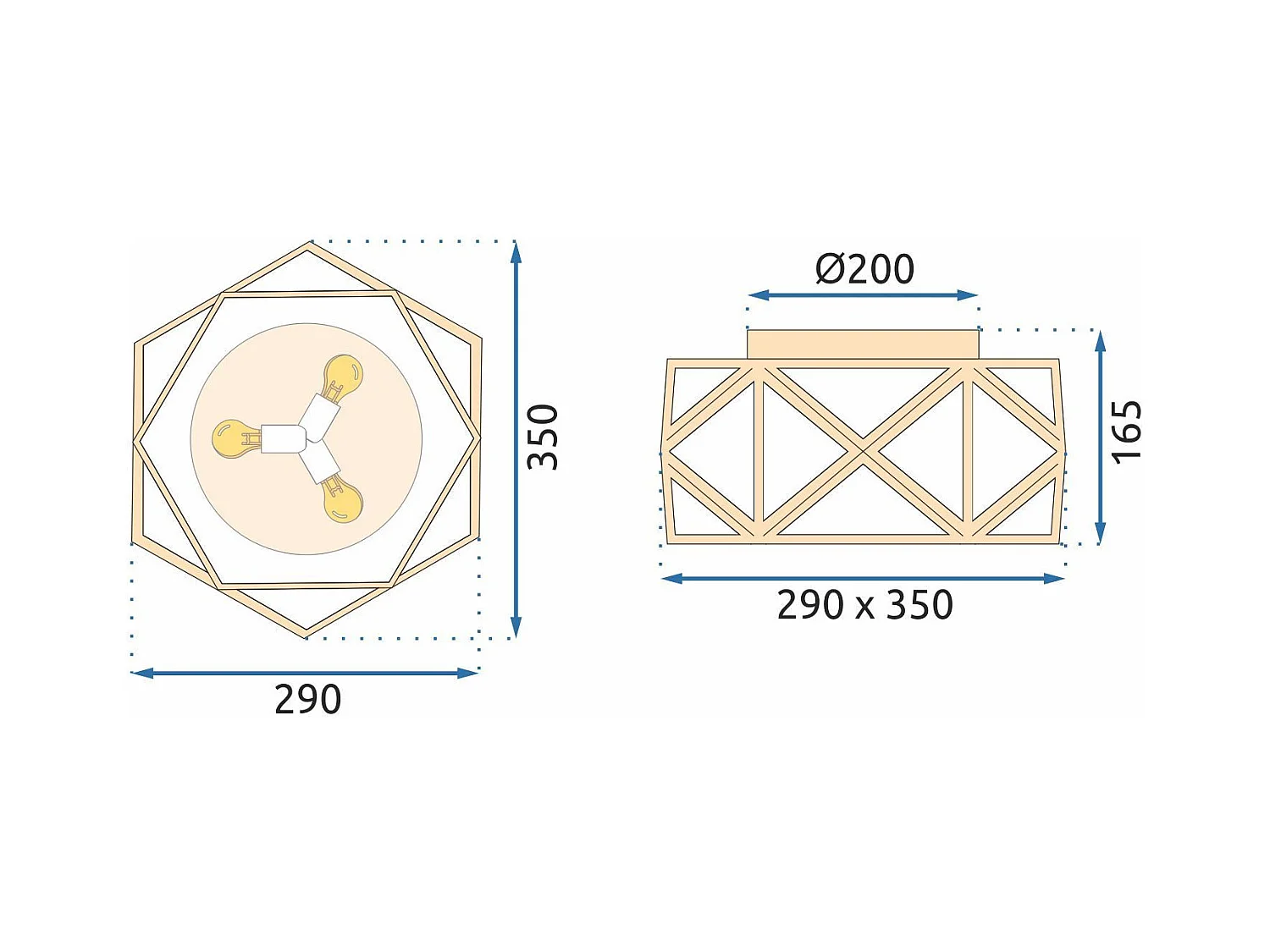 Deckenleuchte Toolight App1238-C 35Cm Gold