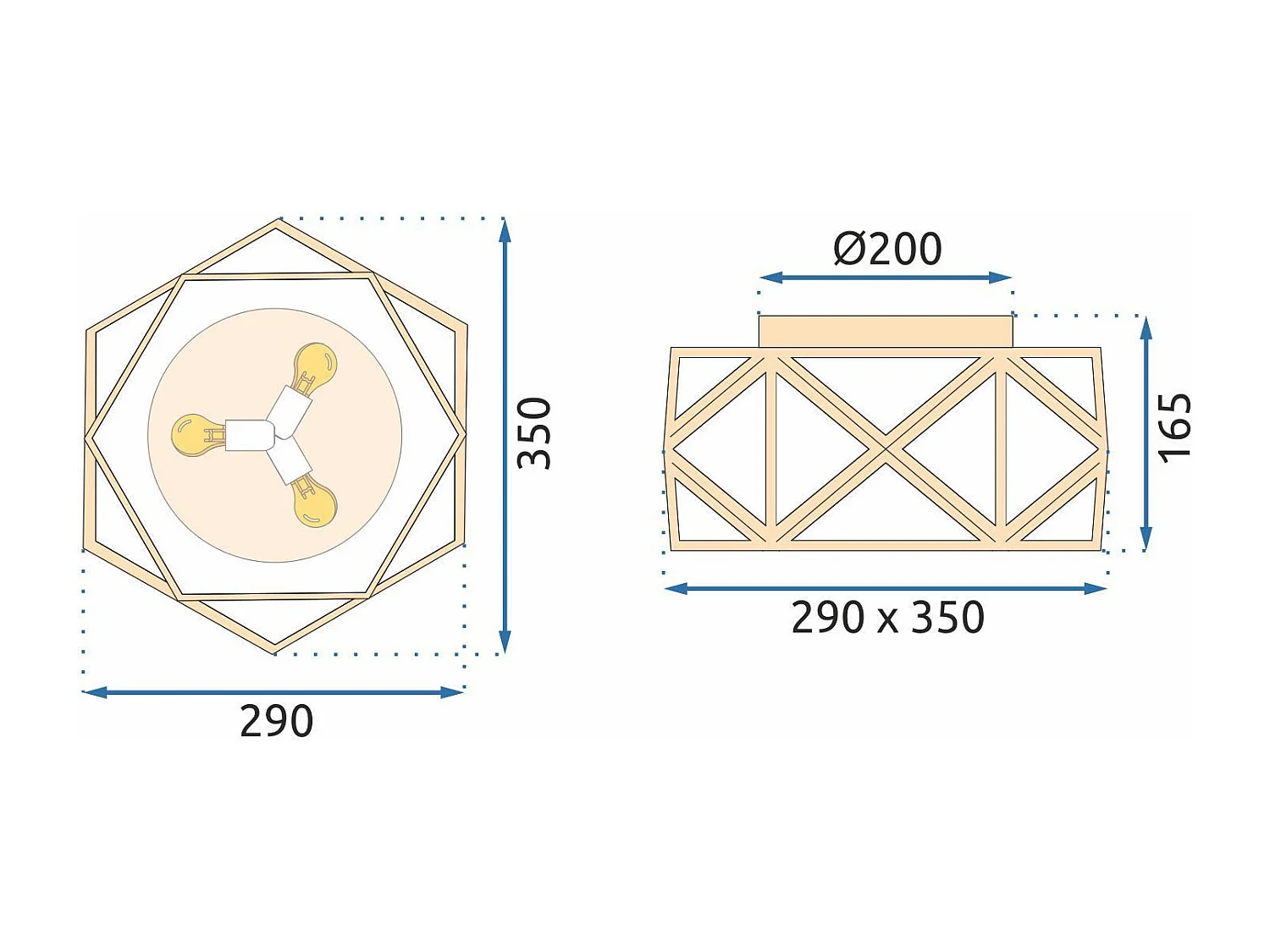Lampe Toolight App1238-C 35Cm Gold
