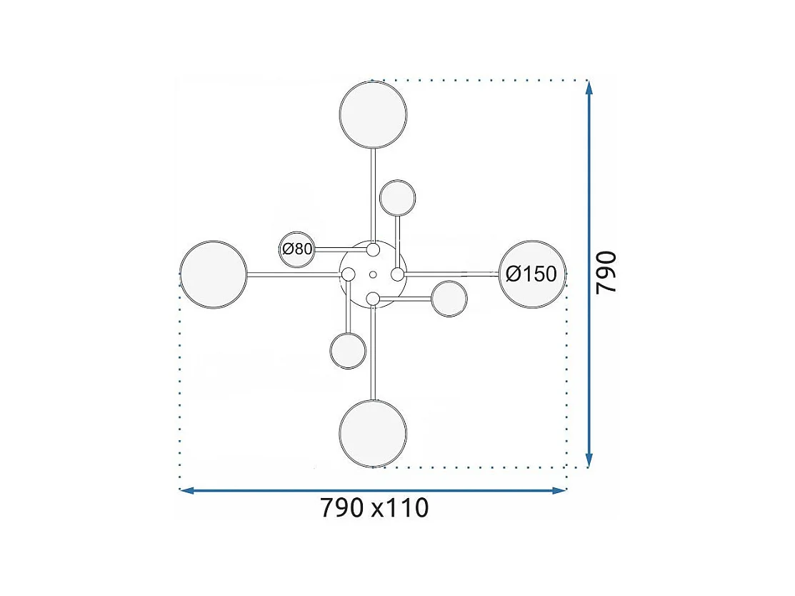 Lâmpada De Teto Toolight App528-8C Grey
