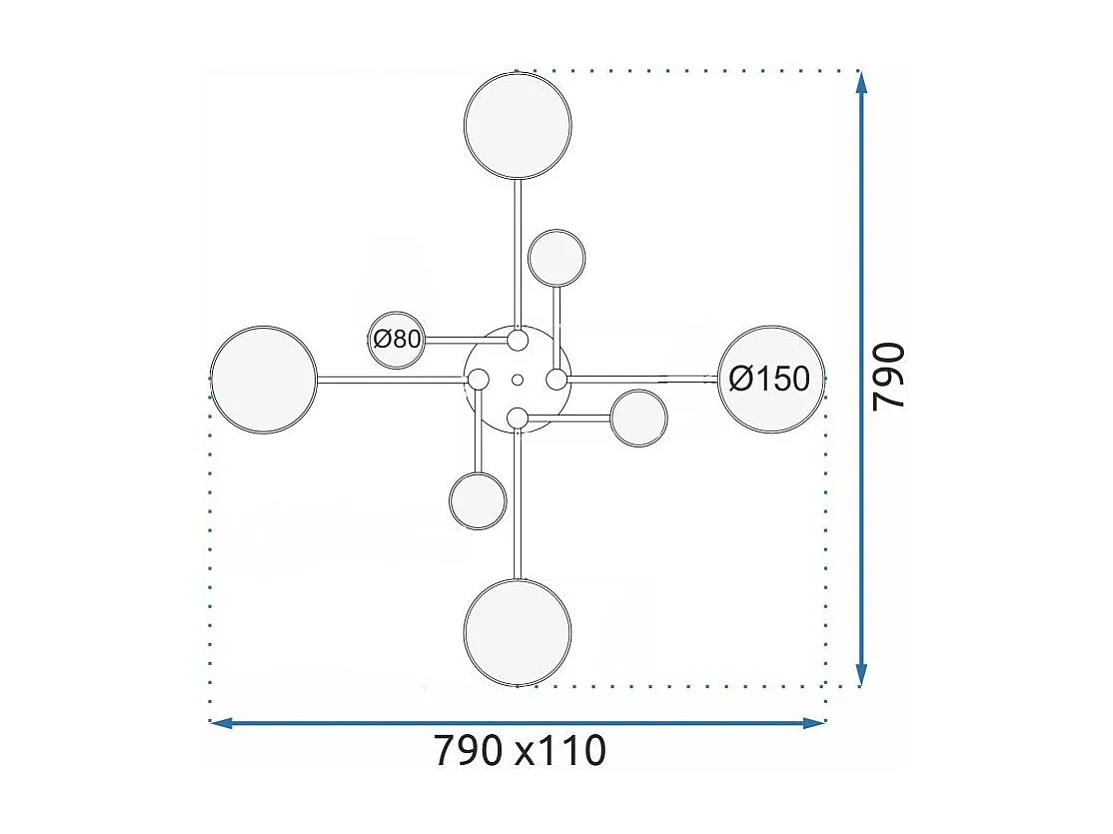 Deckenleuchte Toolight App528-8C Grey