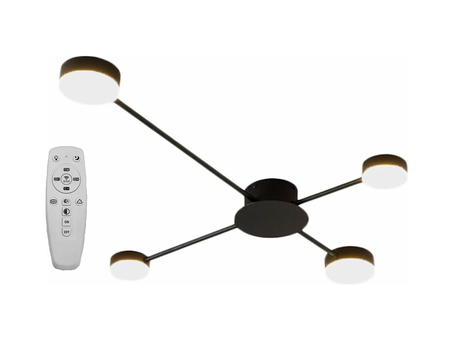 Lâmpada De Teto Toolight App519-4C Black