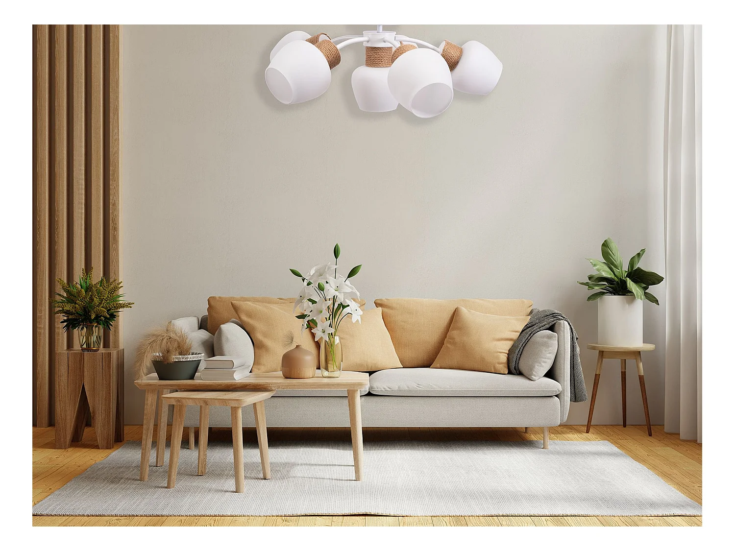 Lampe Toolight App1590-6Cp Boho White Beige