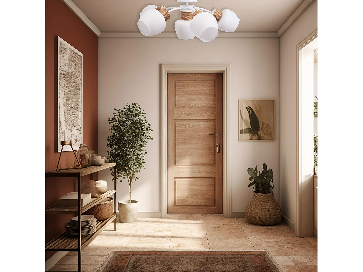 Lampe Toolight App1590-6Cp Boho White Beige