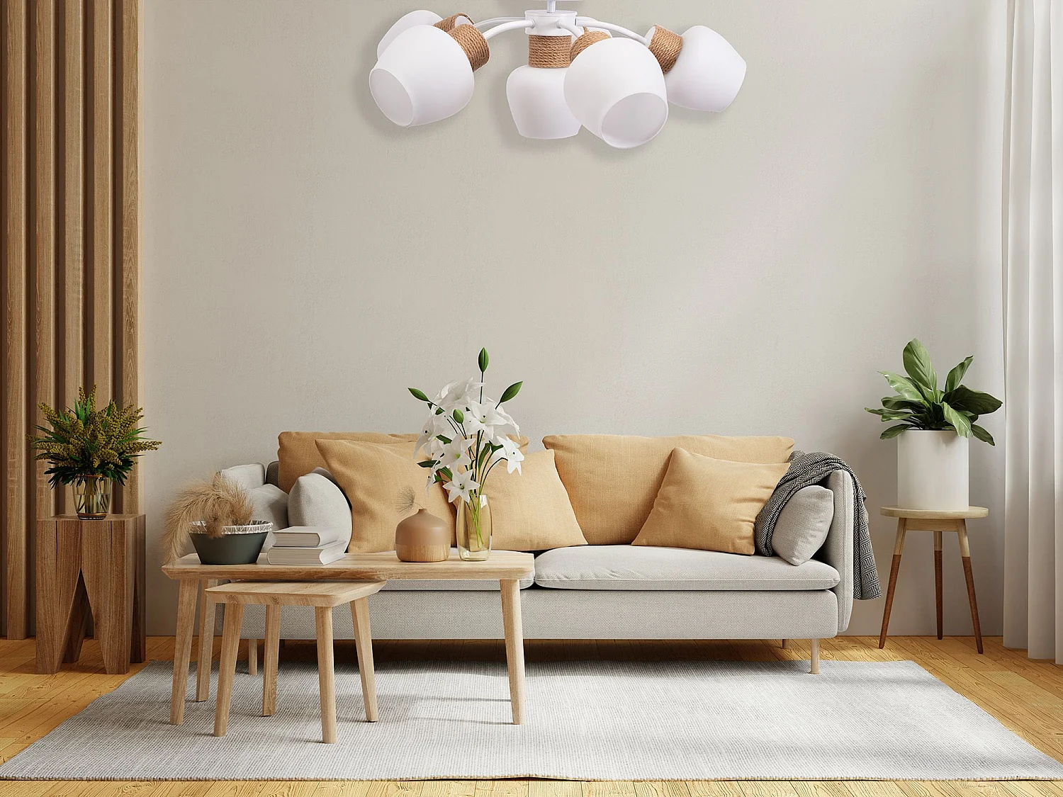 Lampe Toolight App1590-6Cp Boho White Beige