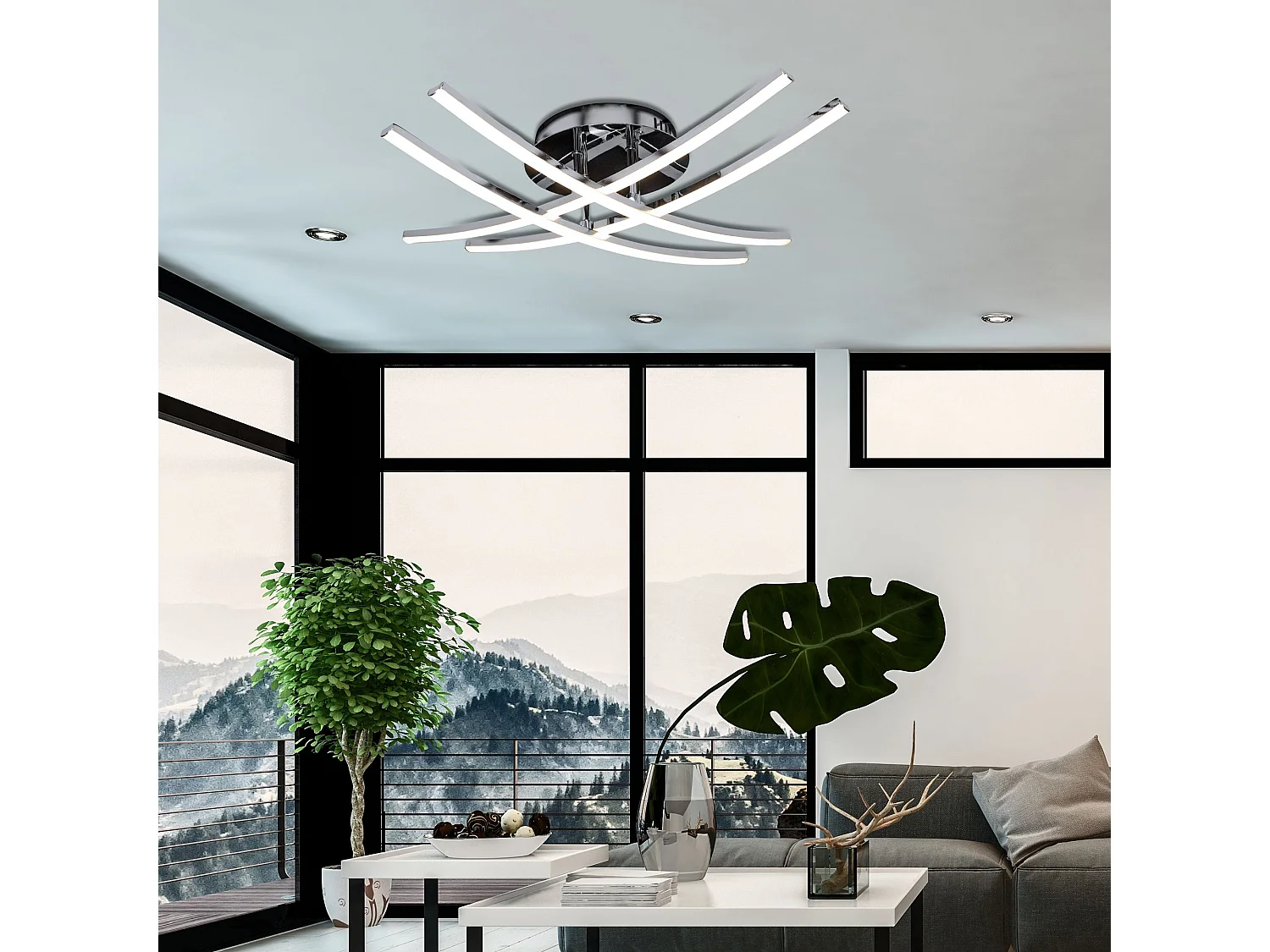 Lâmpada De Teto Toolight Led App398-C Chrome