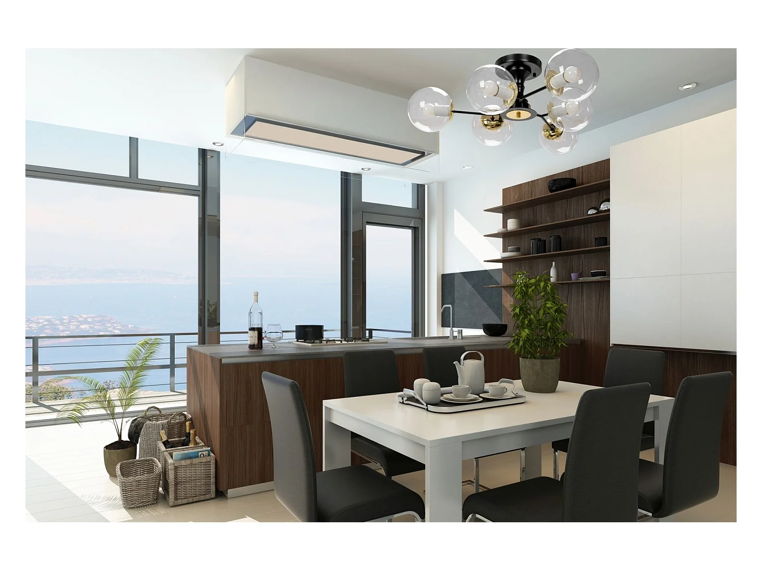 Lampe Toolight App1134-6C Black Gold