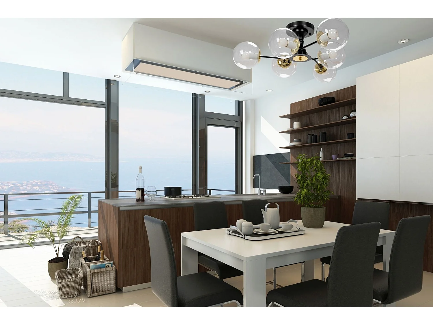 Lampe Toolight App1134-6C Black Gold